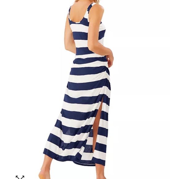 NWT Tommy Bahama Blue and White Sleeveless Maxi Dress - Picture 2 of 10